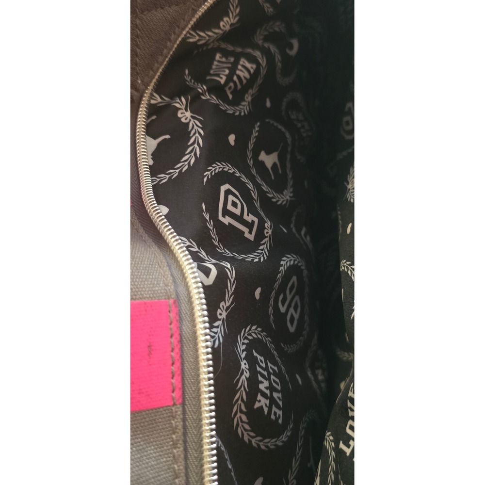 Victoria's Secret PINK Rolling Duffel Bag Black Hot Pink Y2K Luggage Wheeled - Picture 5 of 6